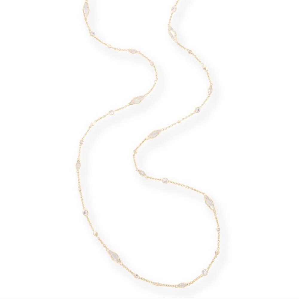 NWT Rare & Retired Kendra Scott Zuly Necklace 40” Iridescent Dichroic Crystal CZ - Picture 2 of 11